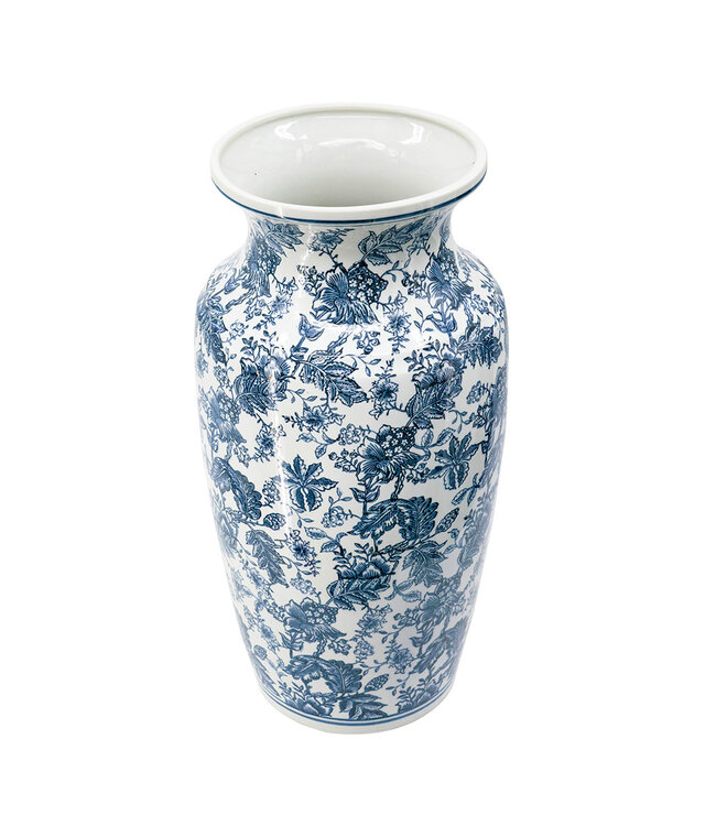 Porcelain Vase, White/Blue