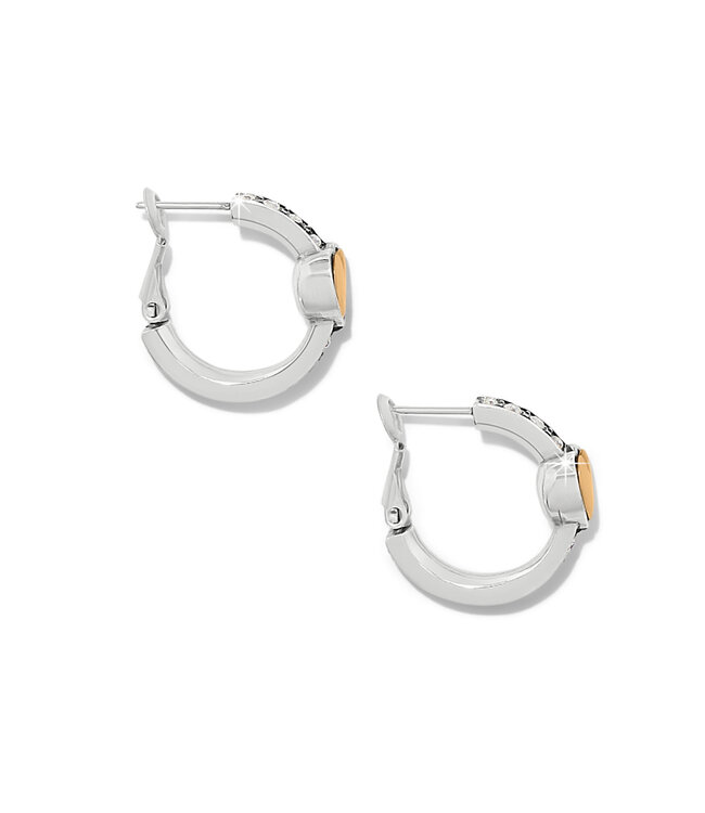 BRIGHTON Mystery of Love Gold Heart Hoop Earrings