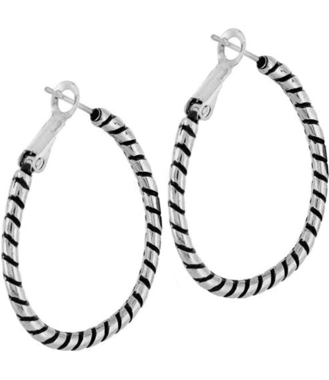 BRIGHTON Twist Oval Hoop Charm Earrings
