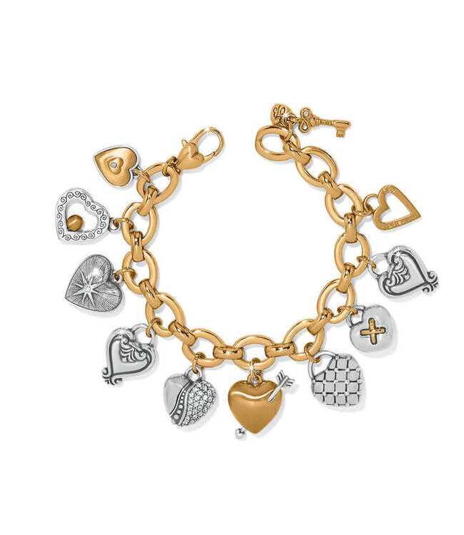 BRIGHTON One Heart Large Charm Bracelet