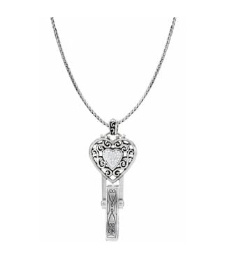 BRIGHTON Reno Heart Badge Clip Necklace