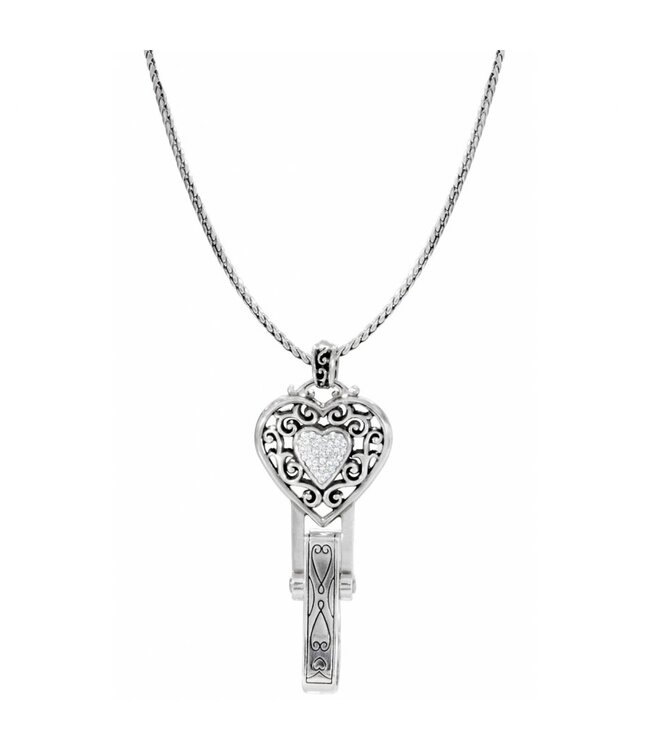 BRIGHTON Reno Heart Badge Clip Necklace