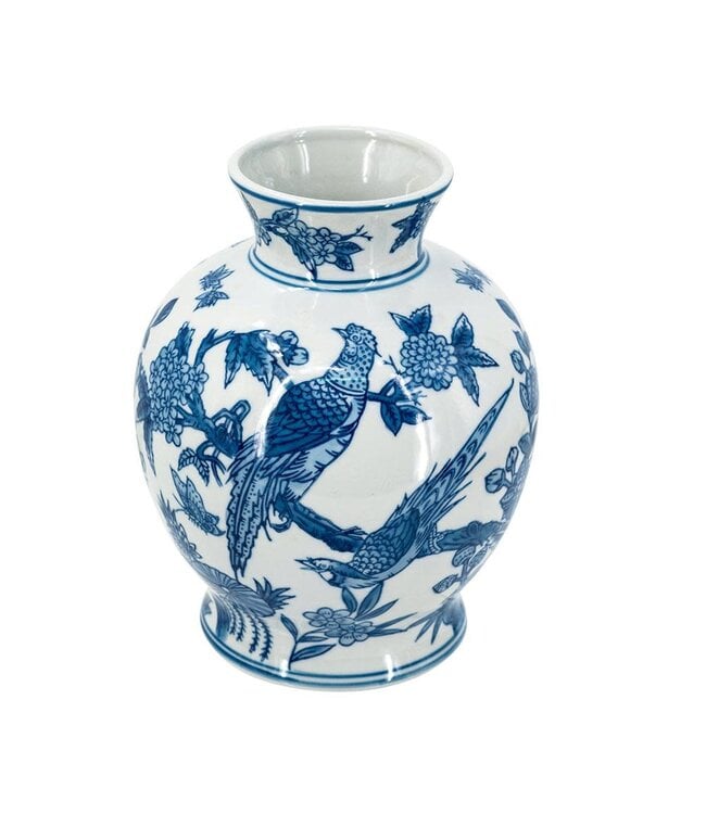 Blue White Porcelain Teardrop Vase Nature-Inspired