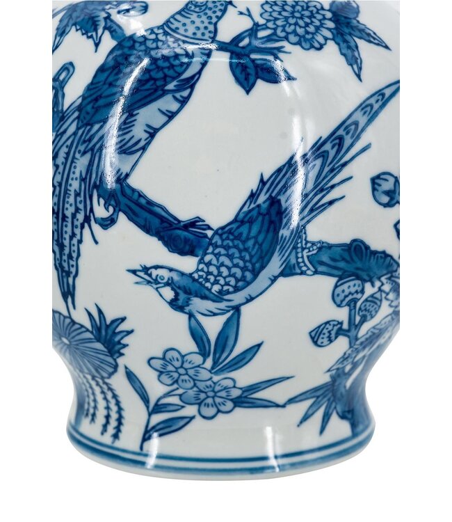 Blue White Porcelain Teardrop Vase Nature-Inspired