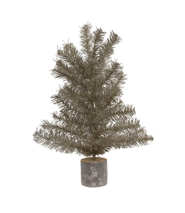 19" Glistening Platinum Pine Tree
