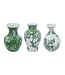 Green & White Porcelain Vase with Nature-Inspired Motifs - Sold Individually