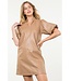 Yassi Puff Sleeve Leather Dress