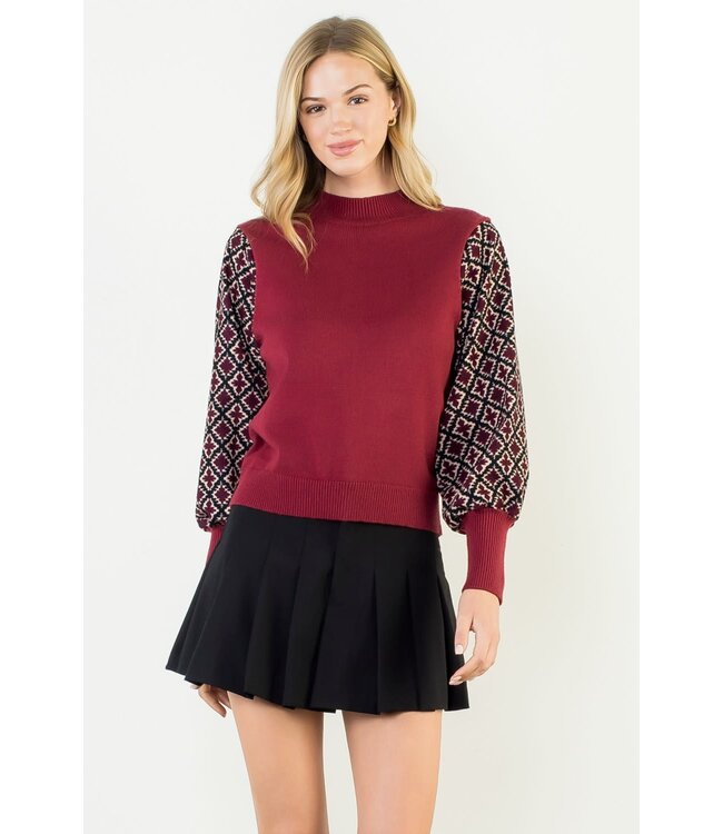 Hannah Mixed Media Knit Top