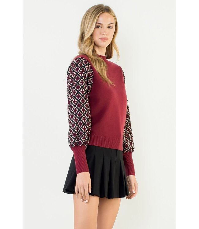 Hannah Mixed Media Knit Top