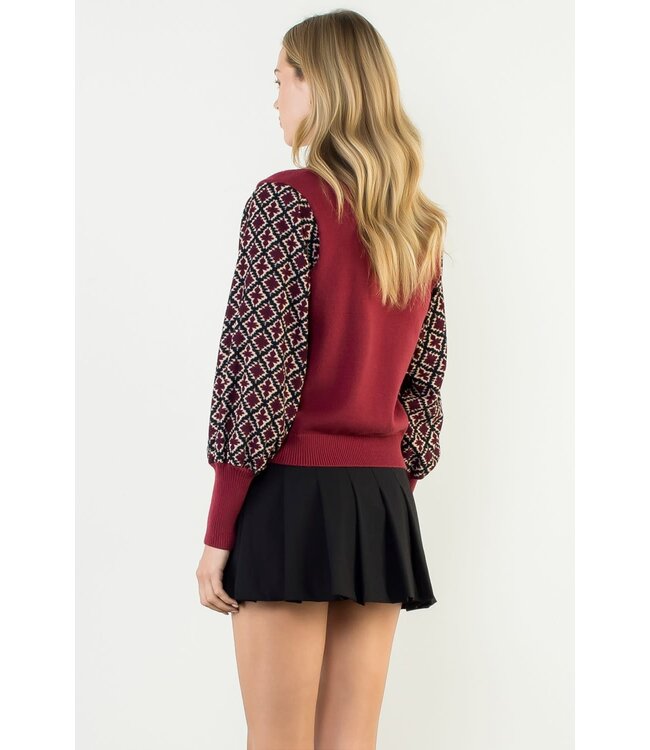 Hannah Mixed Media Knit Top