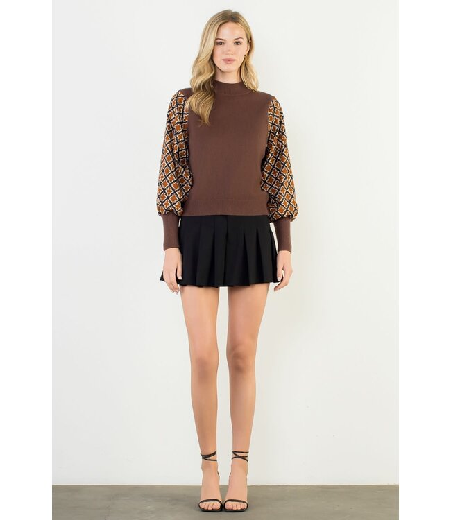 Hannah Mixed Media Knit Top