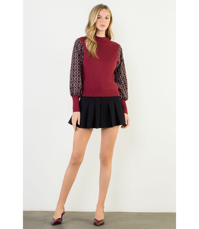 Hannah Mixed Media Knit Top