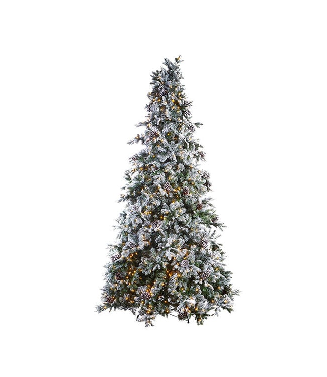 "DC" 9' Pre-Lit Flocked Spruce Tree