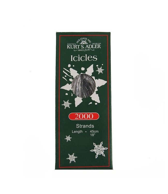 18” 2000 Silver Tinsel Icicle Strands