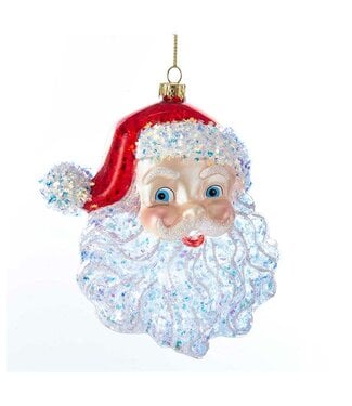 5” Glass Santa Head Ornament