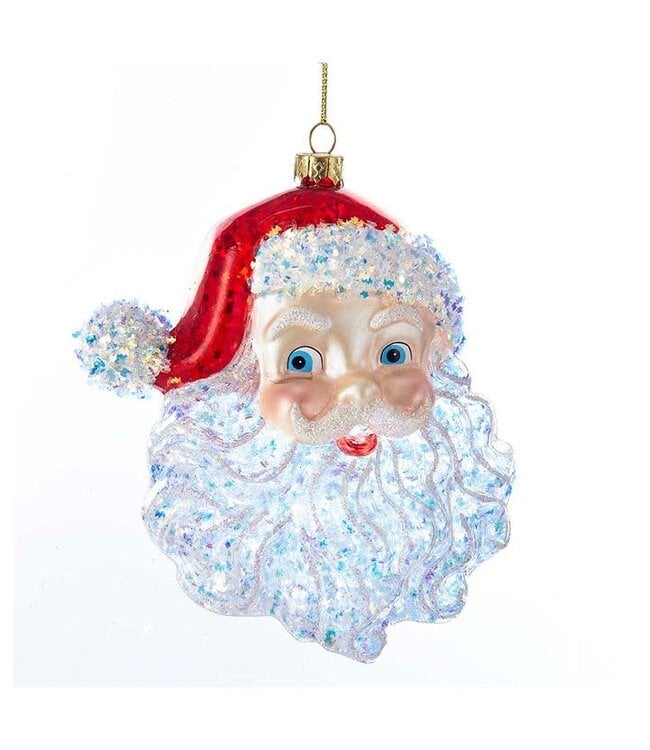 5” Glass Santa Head Ornament