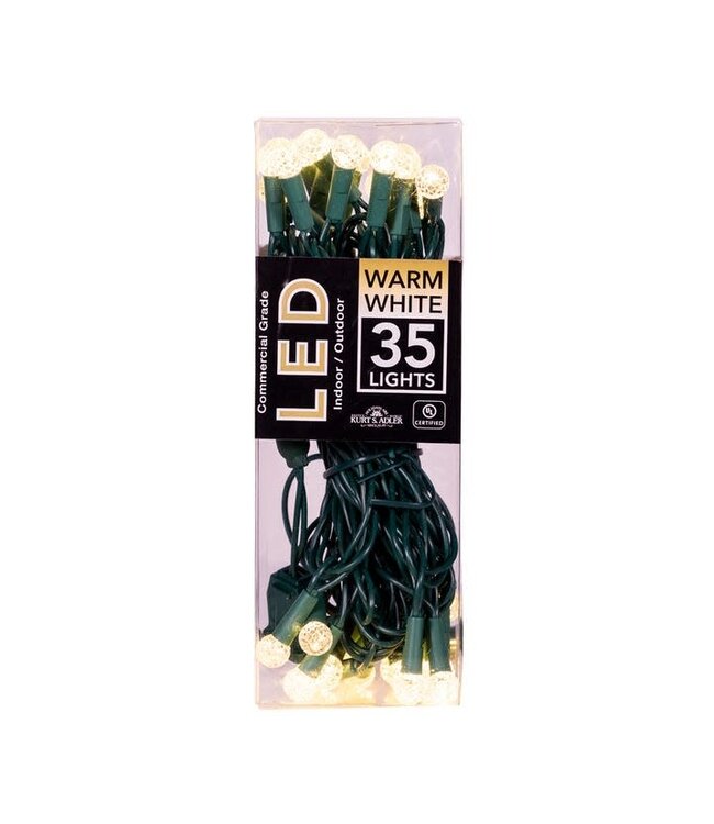 UL 35-Light Warm White G12 Green Wire LED Light