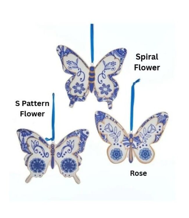 Indigo Blue Butterfly Ornament