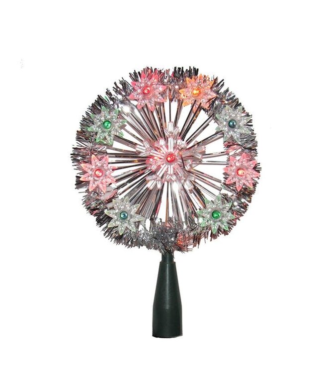 6.5” UL 10-Light Multicolored Snowflake Treetop