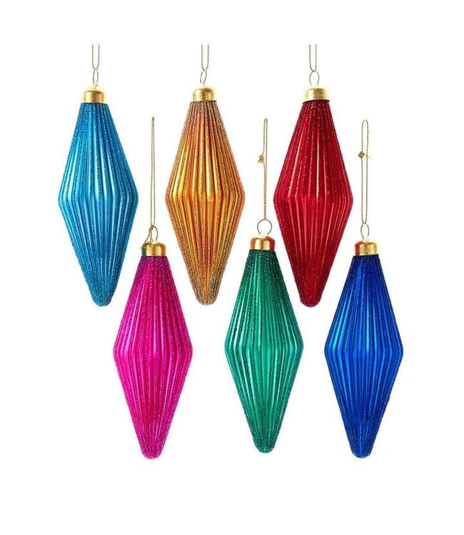 Glass Bright Color Diamond Shape Ornament