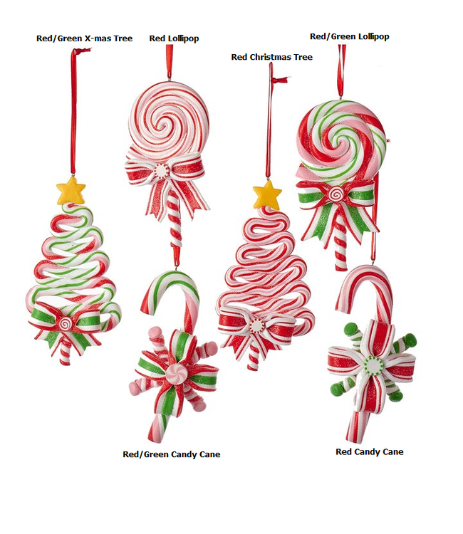 Peppermint Candy Lollipop Ornaments - Sold Individually