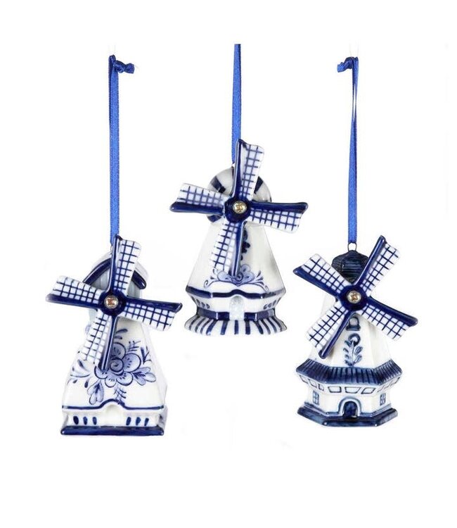 Delft Blue Windmill Ornament