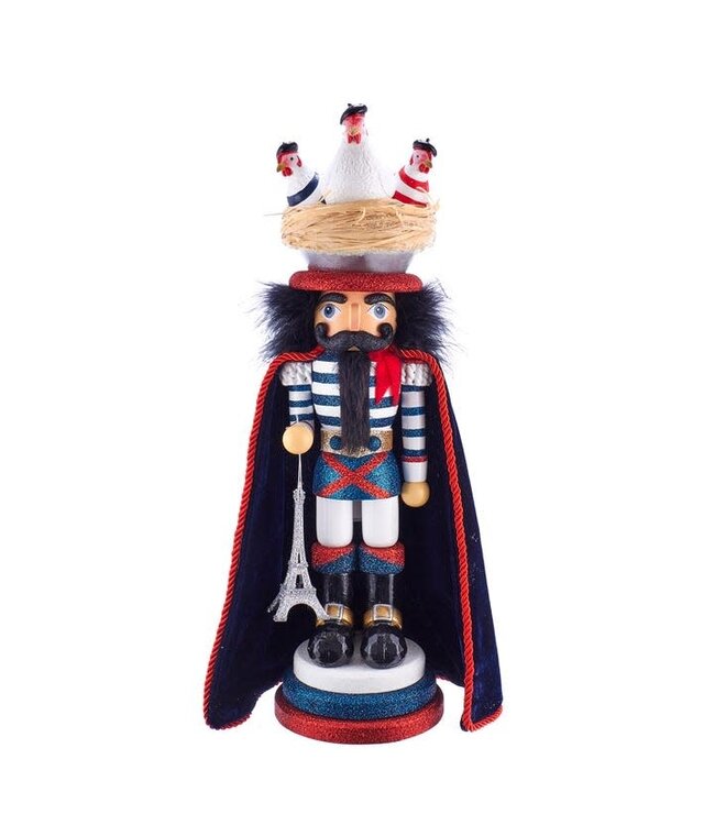 17.5" Hollywood Three French Hens Nutcracker