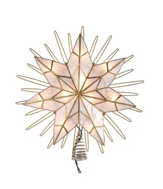 14” UL 10-Light Capiz Natural Star Treetop