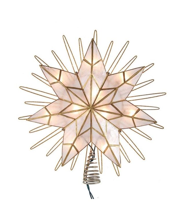 14” UL 10-Light Capiz Natural Star Treetop