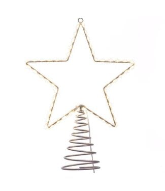 17.5" Metal Wire Lighted LED Star Treetop