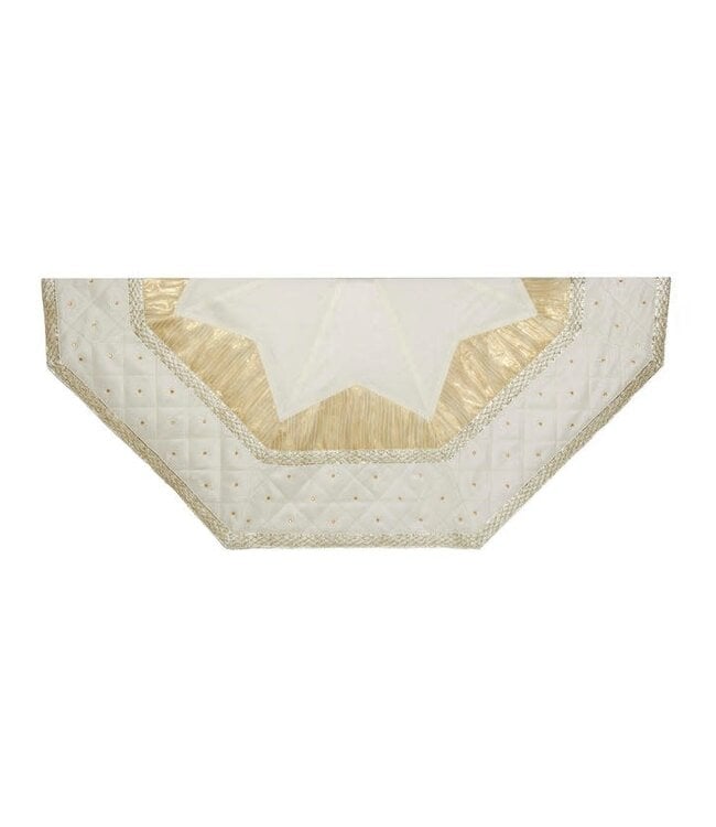 p52" Ivory With Quilted Border Tree Skirt