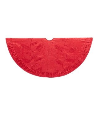 48" Red Sequined Holly Tree Skirt