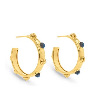 JULISKA Cleopatra Hoop Earrings - Gold/Blue Labradorite