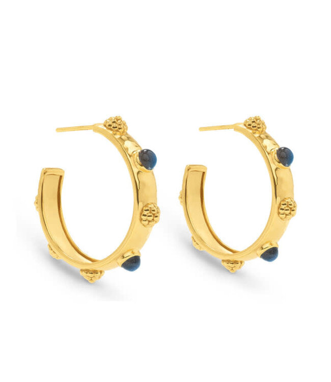 JULISKA Cleopatra Hoop Earrings - Gold/Blue Labradorite