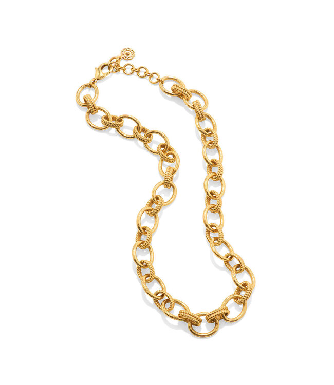 Cleopatra Regal Link Necklace, 16+2" - Gold