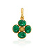 Berry Clover Double Sided Pendant - Malachite