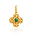 Berry Clover Double Sided Pendant - Malachite