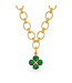 Berry Clover Double Sided Pendant - Malachite