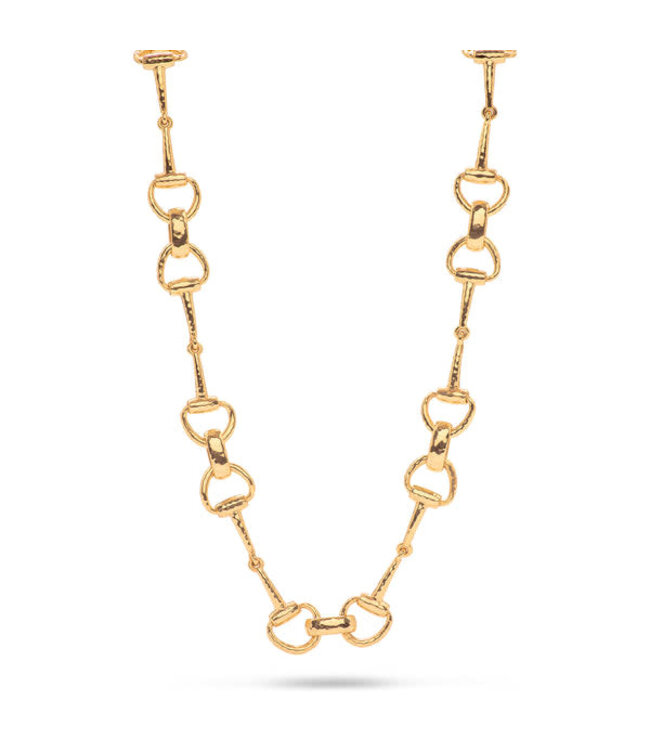 Equestrian Snaffle Bit 20" Chain Necklace - Gold