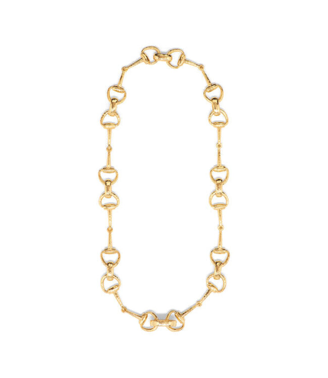 Equestrian Snaffle Bit 20" Chain Necklace - Gold