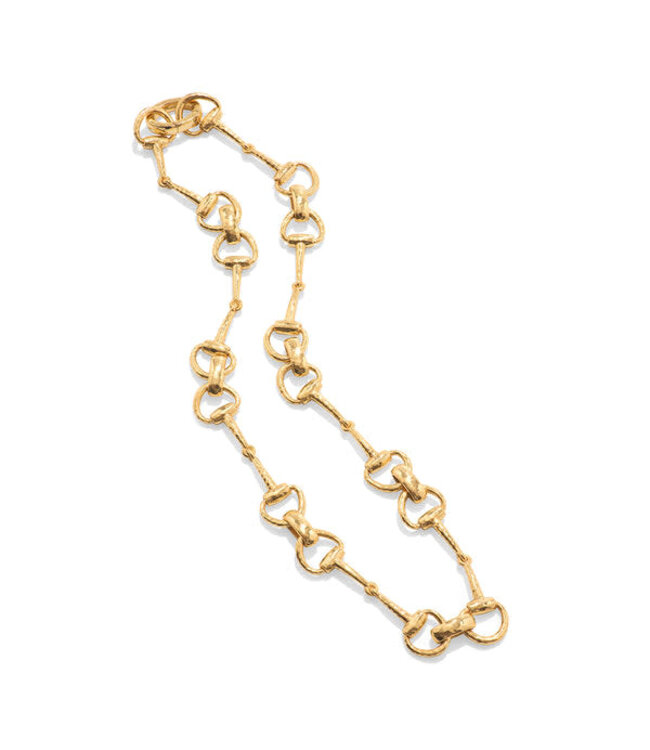 Equestrian Snaffle Bit 20" Chain Necklace - Gold