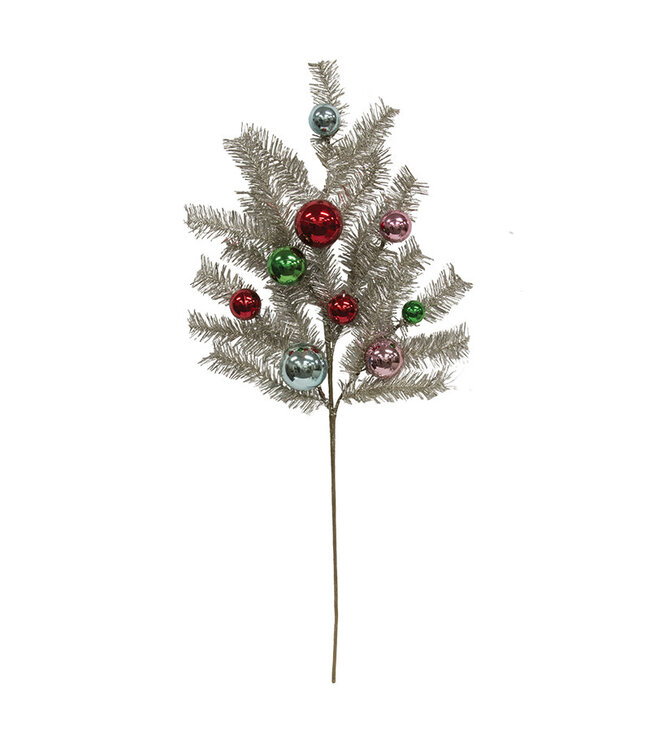 Platinum Tinsel & Bauble Spray