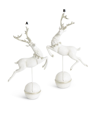 White Reindeers Silver Antlers Spin - Sold Individually