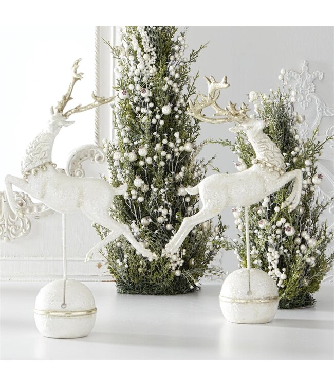 White Reindeers Silver Antlers Spin - Sold Individually