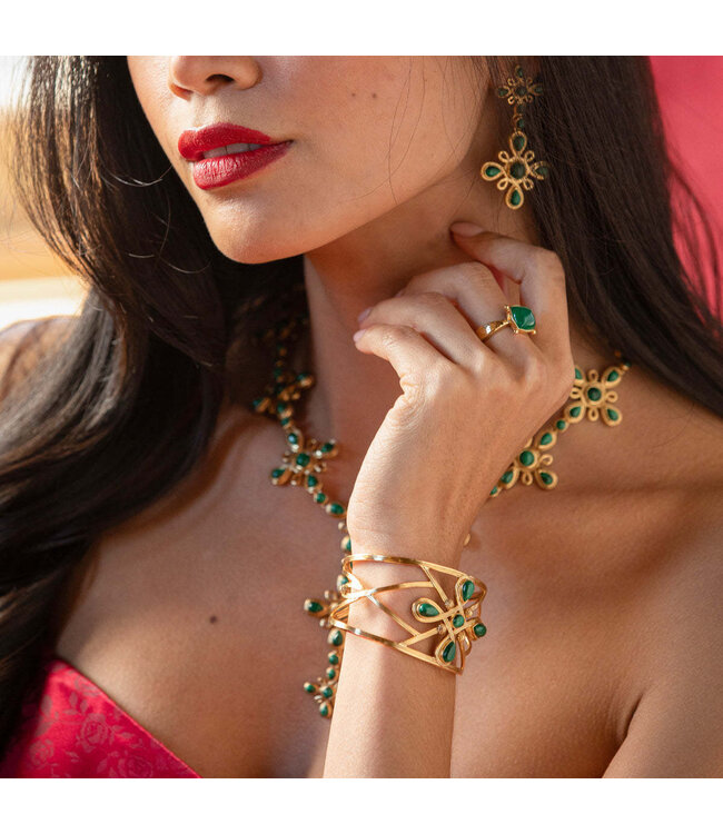 Monique Gem Cuff - Malachite