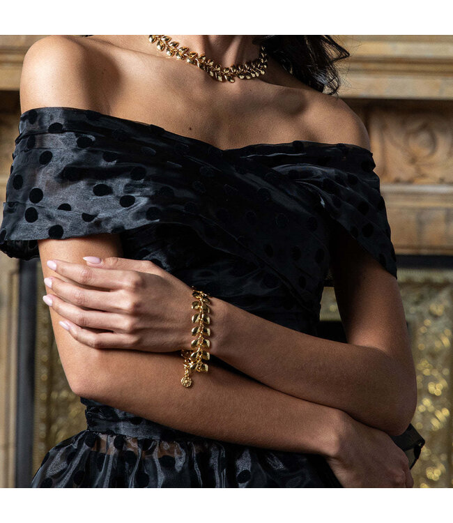 Golden Laurel Link Bracelet