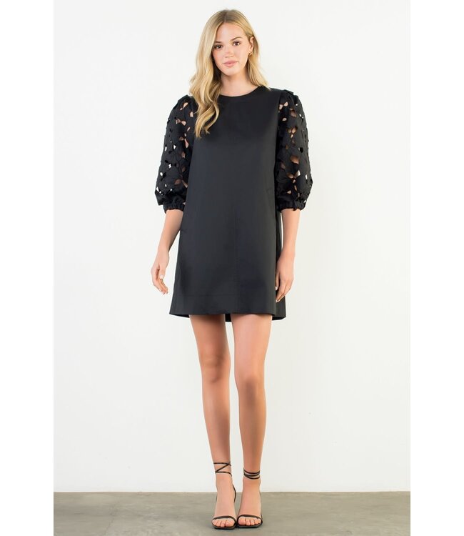 Hannah Eyelet Detail Short Sleeve Dress