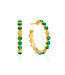 Berry Gem Medium Hoop Earrings - Malachite