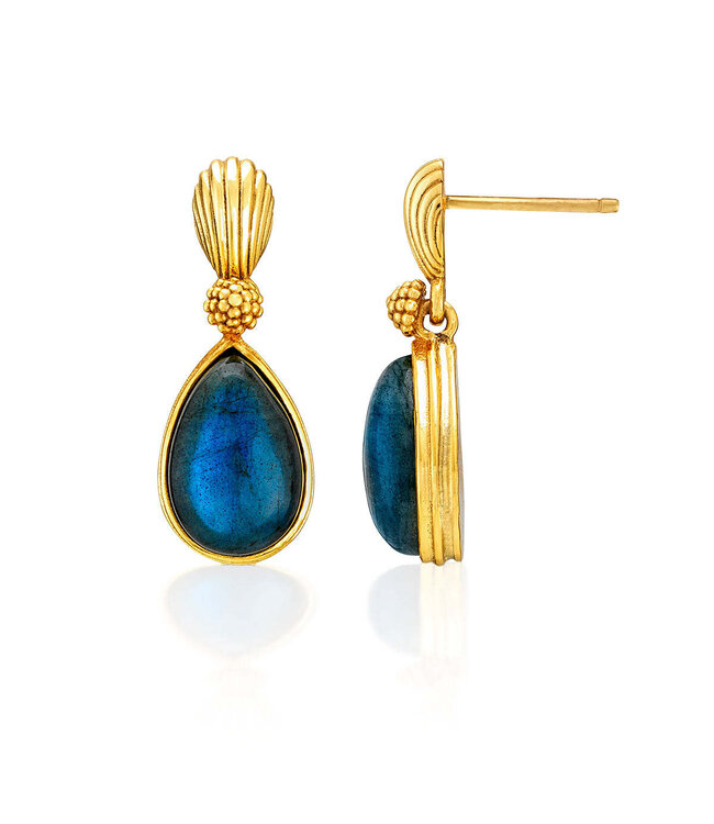 Monique Gem Post Earrings - Blue Labradorite