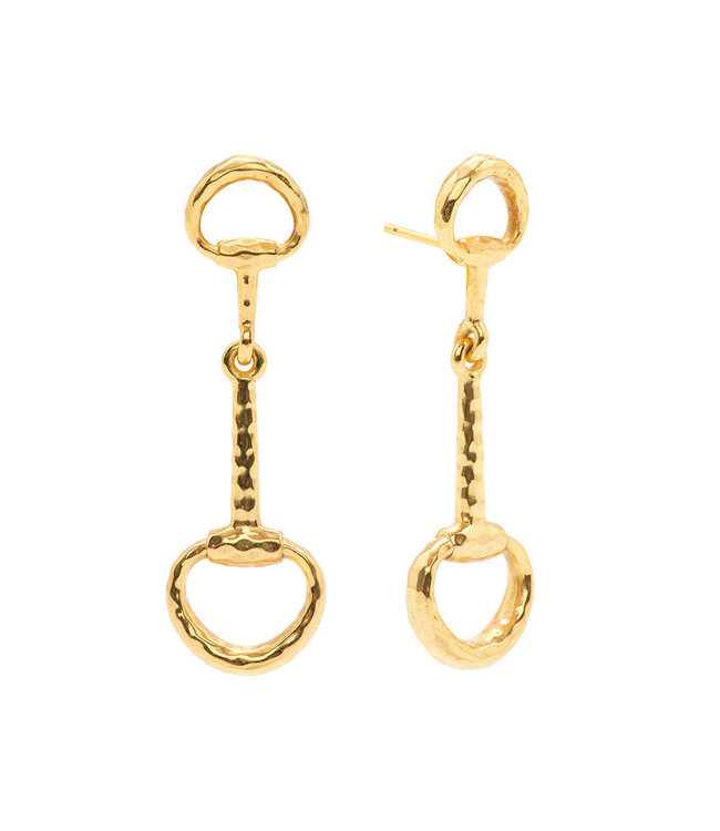 Equestrian Snaffle Bit Earrings - Gold